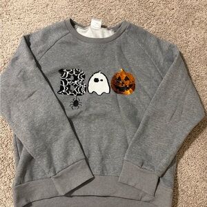 Gray Halloween Themed Women's Sweatshirt